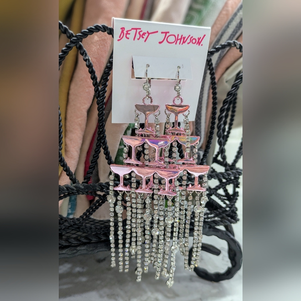 Betsey Johnson Champagne Tower Earrings